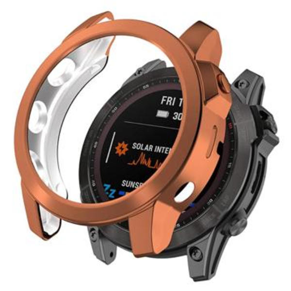Garmin Fenix 7X/7X Solar Elektropläterat TPU-skal - Roséguld Guld