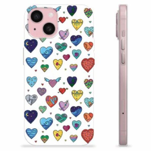 iPhone 15 TPU-Skal - Hjärter Animerad