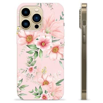 iPhone 13 Pro Max TPU-Skal - Vattenfärg Blommor Animerad
