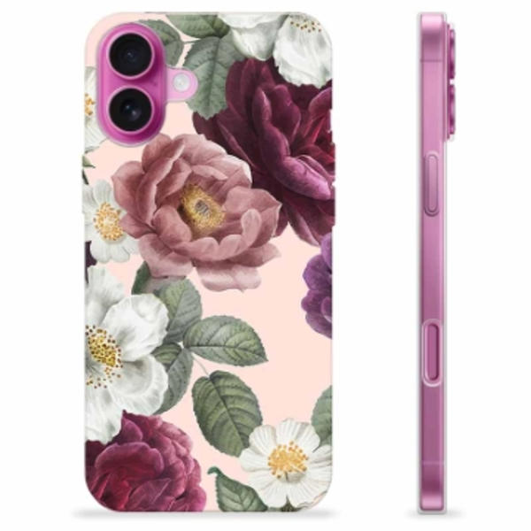 iPhone 16 Plus TPU-Skal - Romantiska Blommor Animerad