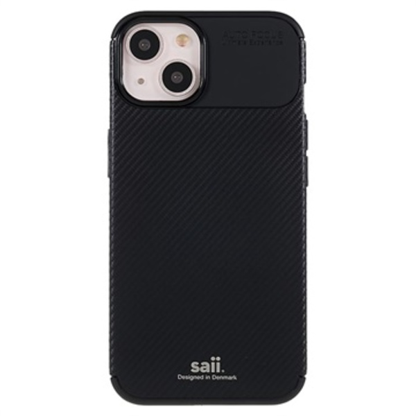 Saii Kolfiber iPhone 13 Mini TPU Skal - Svart Svart
