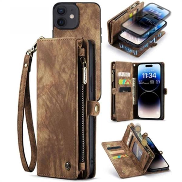 Caseme 2-i-1 Multifunktionell iPhone 12/12 Pro Plå... Brun