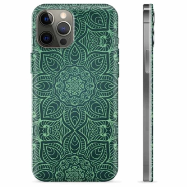 iPhone 12 Pro Max TPU-Skal - Grön Mandala Animerad