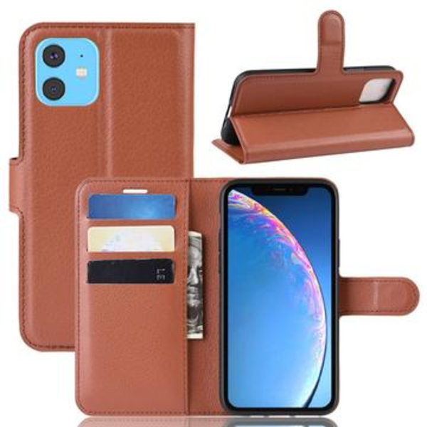 iPhone 11 Plånboksfodral med Magnetstängning - Brun Brun