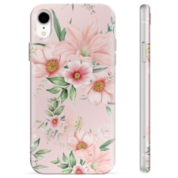 iPhone XR TPU-Skal - Vattenfärg Blommor Animerad