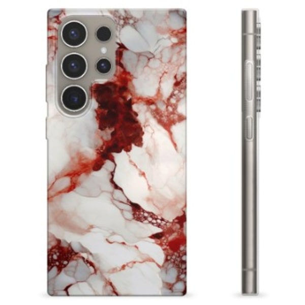 Samsung Galaxy S24 Ultra TPU-Skal - Rubinmarmor Tvåfärgad