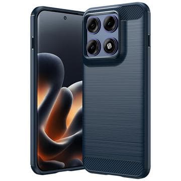 Motorola Edge 70 Pro Borstat TPU Skal - Kolfiber - Blå Blå