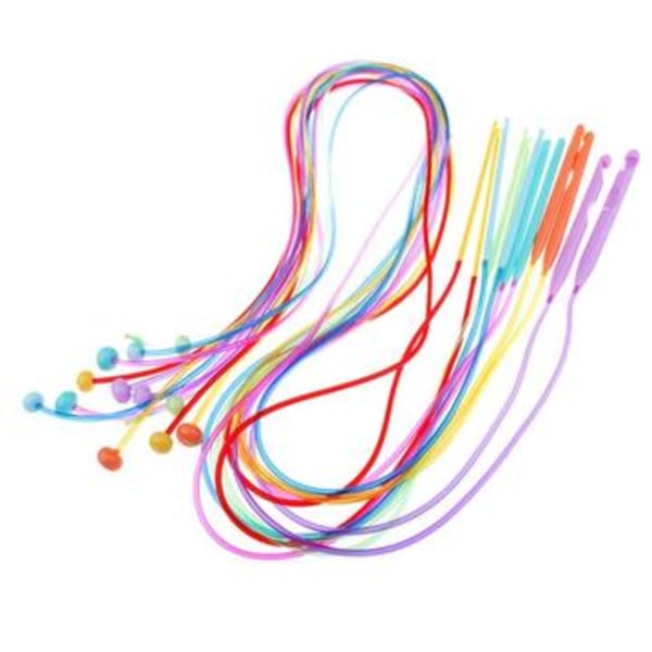 Tunisisk virknålssats med kabel - 120cm Färgrik
