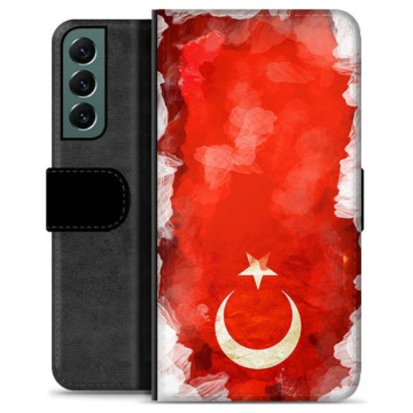 Samsung Galaxy S22+ 5G Premium Plånboksfodral - Turkisk Flagga Animerad