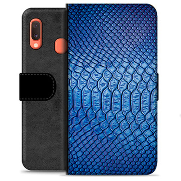 Samsung Galaxy A20e Premium Plånboksfodral - Läder Animerad
