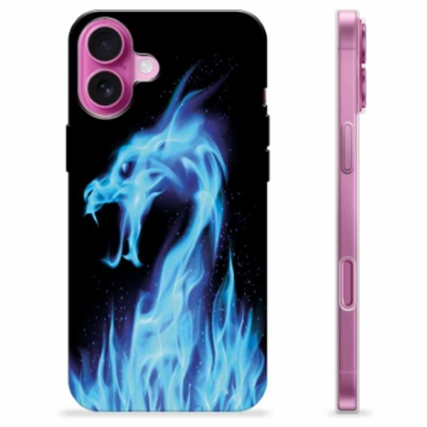 iPhone 16 Plus TPU-Skal - Blå Elddrake Animerad