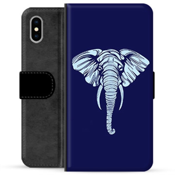 iPhone X / iPhone XS Premium Plånboksfodral - Elefant Animerad