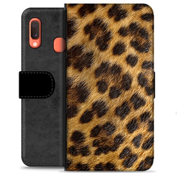 Samsung Galaxy A20e Premium Plånboksfodral - Leopard Animerad