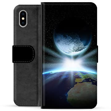 iPhone X / iPhone XS Premium Plånboksfodral - Rymden Animerad