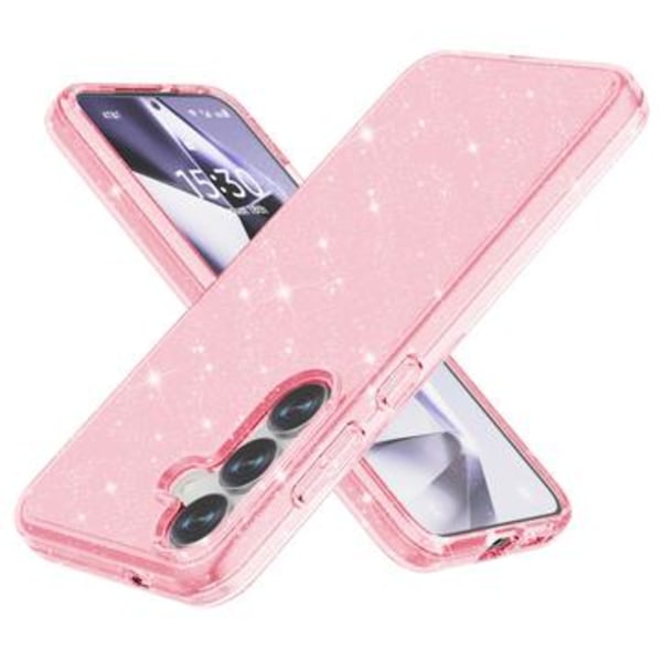 Samsung Galaxy S25 Stylish Glitter Series Hybrid Skal - Rosa Rosa