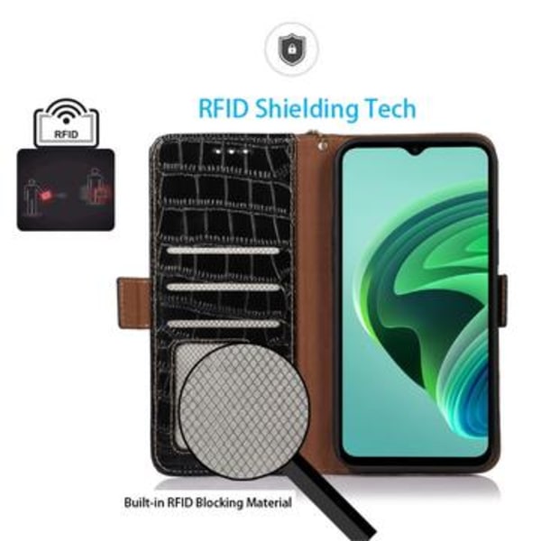 Xiaomi 14 Ultra Crocodile Serie Läder Plånboksfodral med... Svart