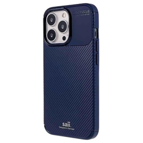 Saii Kolfiber iPhone 13 Pro TPU Skal - Blå Blå