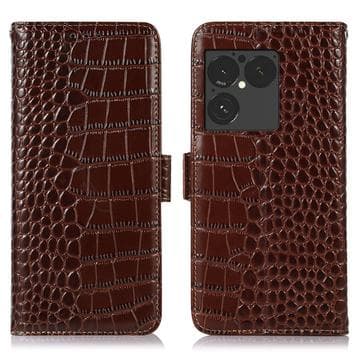 Sony Xperia 1 VIII Crocodile Serie Läder Plånboksfodral med... Brun