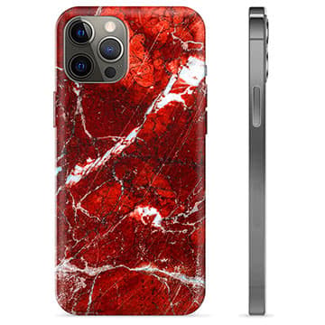 iPhone 12 Pro Max TPU-Skal - Räd Marmor Röd