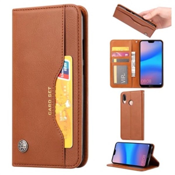 Card Set Series Huawei P30 Lite Plånboksfodral - Brun Brun
