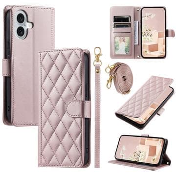 iPhone 17 Lyxigt Quiltat Plånboksfodral - Roséguld roseguld