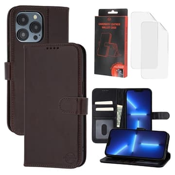 iPhone 13 Pro MyTPhone CardMate plånboksfodral i läder - m... Brun