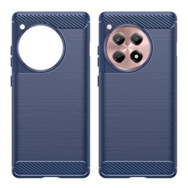 OnePlus 12R/Ace 3 Borstat TPU Skal - Kolfiber - Blå Blå
