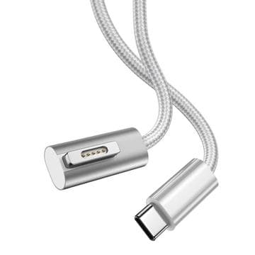 USB-C till Magsafe 2 PD snabbladdningskabel i vävt material... Vit