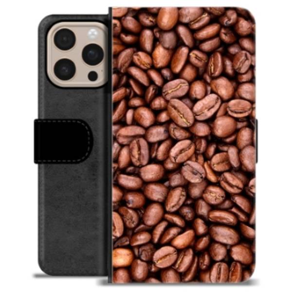 iPhone 16 Pro Max Premium Plånboksfodral - Kaffebönor Animerad
