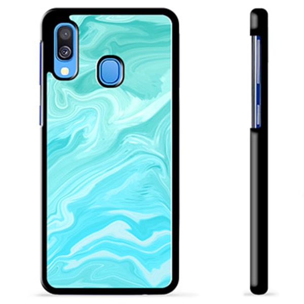 Samsung Galaxy A40 Skyddsskal - Blå Marmor Blå