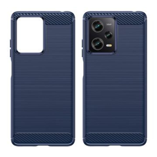 Xiaomi Redmi Note 12 Pro Borstat TPU Skal - Kolfiber - Blå Blå