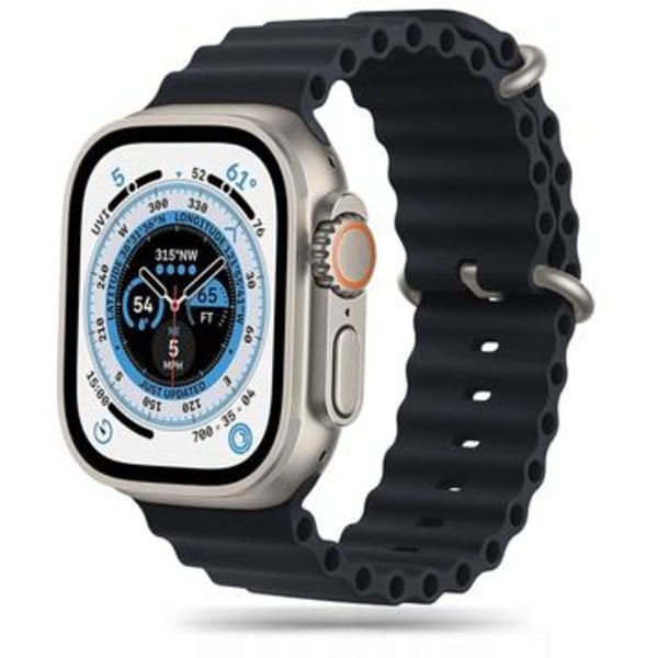 Apple Watch Ultra 2/Ultra/9/8/SE (2022)/7/SE/6/5/4 Tech-... Svart