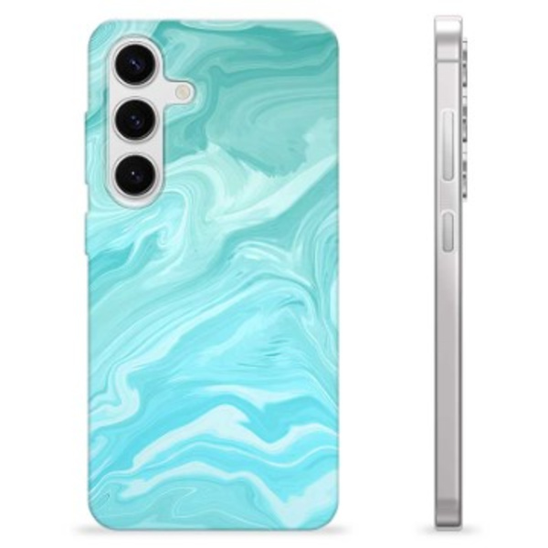 Samsung Galaxy S24 TPU-Skal - Blå Marmor Blå