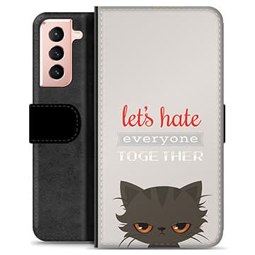 Samsung Galaxy S21 5G Premium Plånboksfodral - Arg Katt Animerad