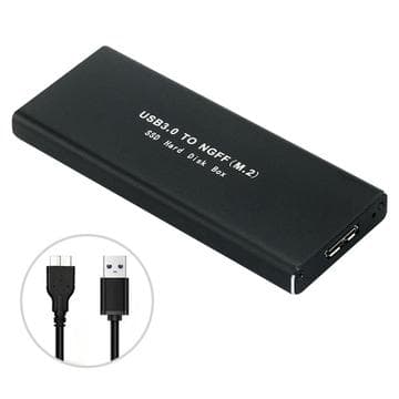 M.2 SSD-hårddiskhållare med USB 3.0 – Svart Svart