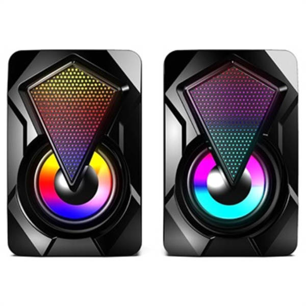 RGB Stereo Gaming Högtalare X2 - 2x3W - Svart Svart