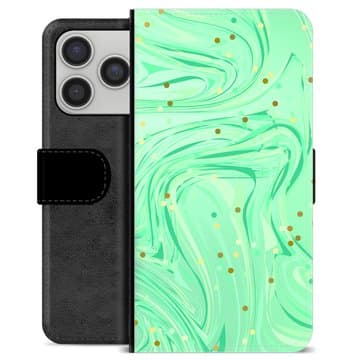 iPhone 17 Pro Premium Plånboksfodral - Grön Mynta Animerad