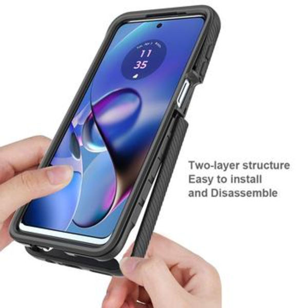 Motorola Moto G54 360 Skydds Skal - Blå / Klar Tvåfärgad