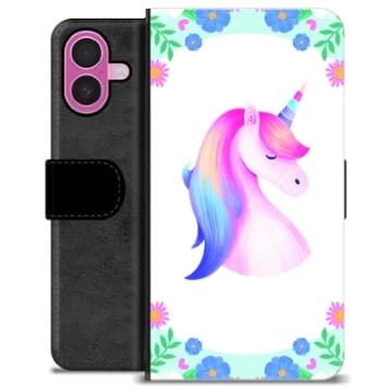 iPhone 16 Plus Premium Plånboksfodral - Enhörning Animerad