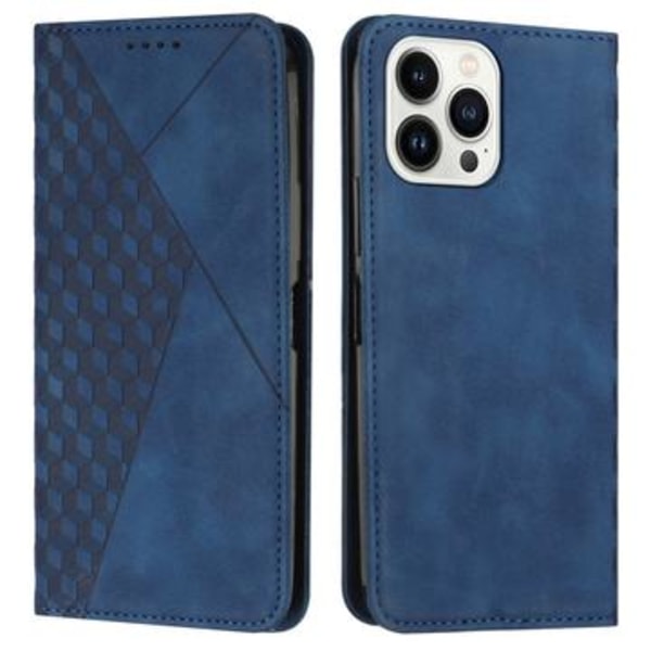 iPhone 16 Pro Max Rhombusmönster Plånboksfodral med... Blå