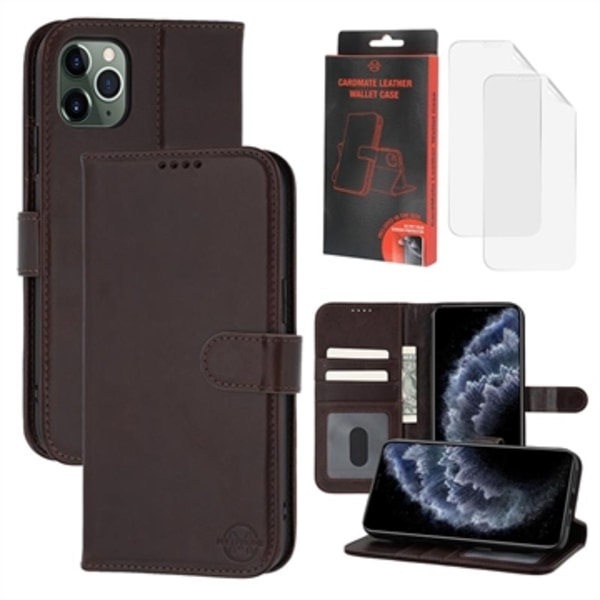 iPhone 11 Pro Max MyTPhone CardMate plånboksfodral i läder... Brun