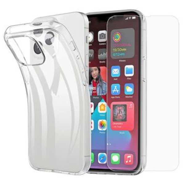 iPhone 16 Pro Saii 2-i-1 TPU Skal & Härdat Glas Skärmskydd Genomskinlig