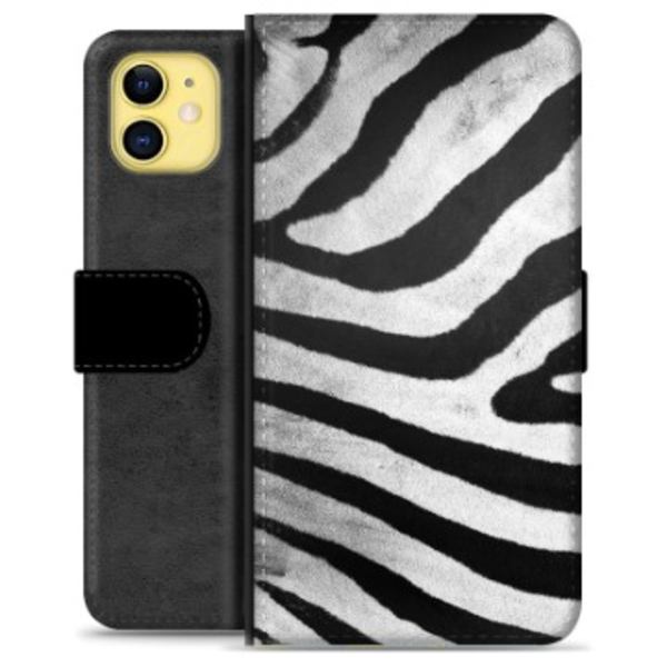 iPhone 11 Premium Plånboksfodral - Zebra Animerad