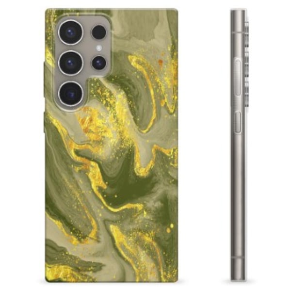 Samsung Galaxy S24 Ultra TPU-Skal - Olivmarmor Tvåfärgad