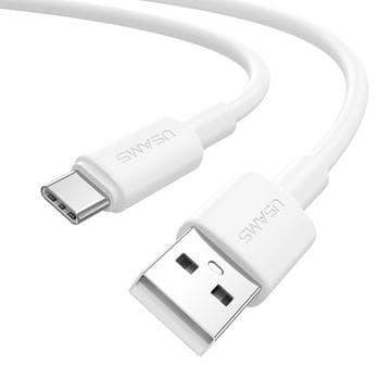 Usams U90 SJ761 1m USB-A till Typ-C-kabel - 3A/18W - Vit Vit