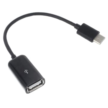 USB 3.1 Type-C / USB 2.0 OTG Kabel Adapter - 15cm - Svart Svart
