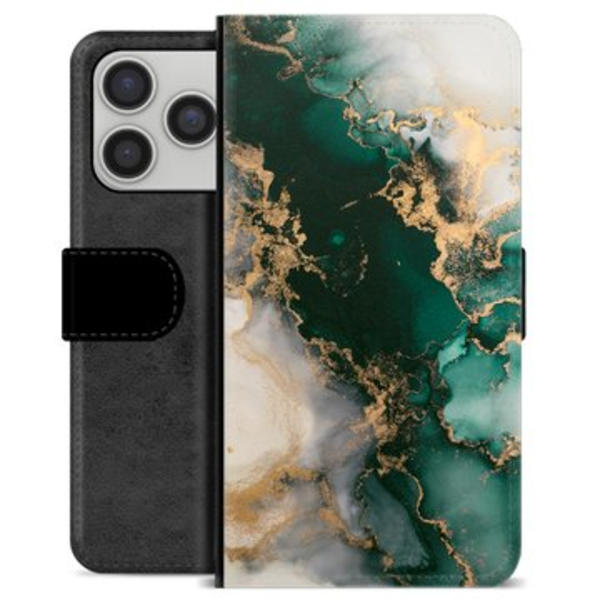 iPhone 17 Pro Premium Plånboksfodral - Jade Marmor Animerad