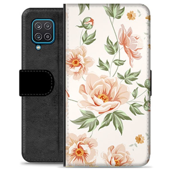 Samsung Galaxy A12 Premium Plånboksfodral - Blommig Animerad