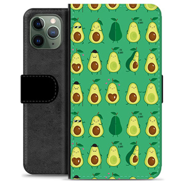 iPhone 11 Pro Premium Plånboksfodral - Avokado Mönster Animerad