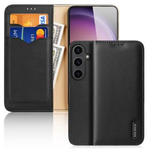 Samsung Galaxy S24 Dux Ducis Hivo Läder Plånboksfodral - Svart Svart